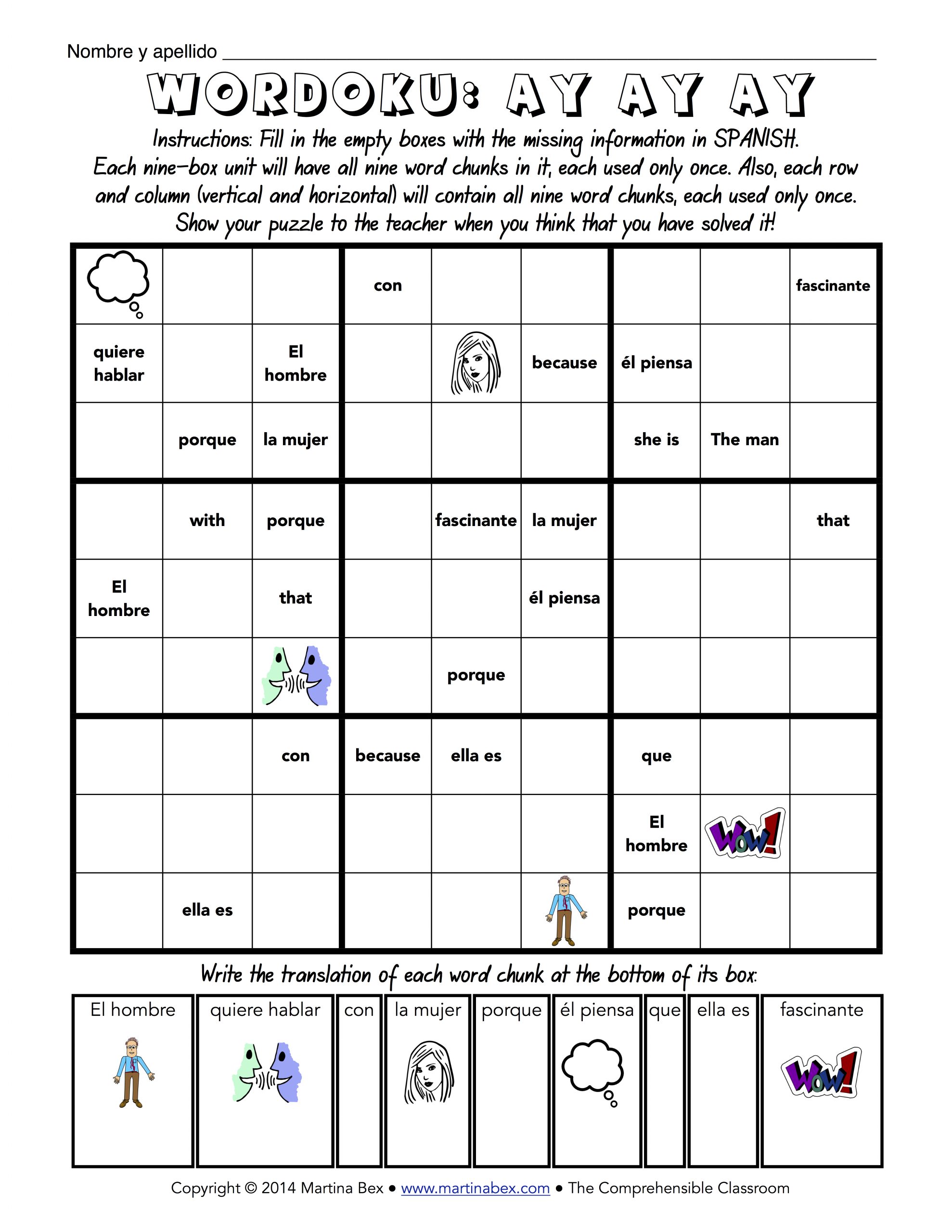 Sudoku In Spanish Worksheet Printable Worksheets And Sudoku A Imprimer PrimaNYC