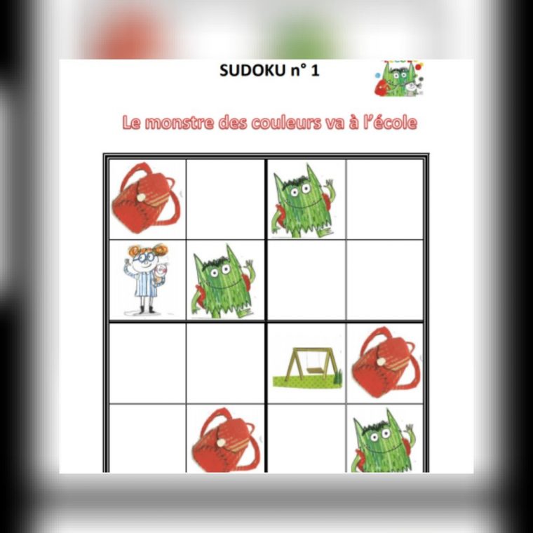 Sudoku : Le Monstre Des Couleurs Va À L'école – Mes Tresses avec Jeu Le Sudoku