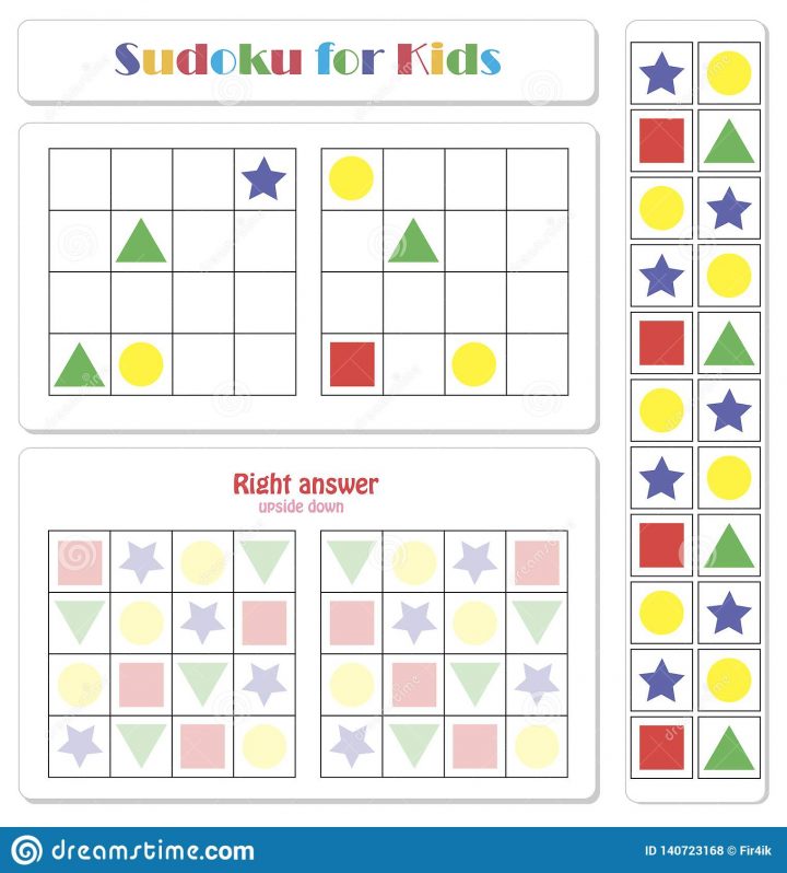 Sudoku Pour Des Enfants Avec Les Figures Géométriques intérieur Sudoku Pour Enfant