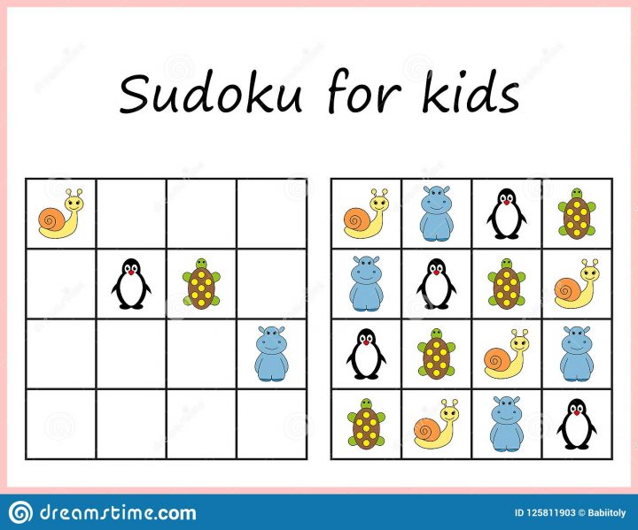 Sudoku Pour Des Gosses Jeu Pour Les Enfants Préscolaires concernant Sudoku Pour Enfant