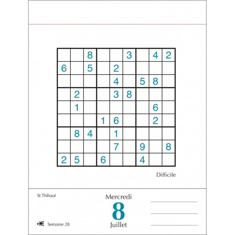 Sudoku – Sudokus Moyens avec Grille Sudoku Imprimer