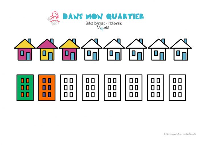 Suite Logique : Les Maisons – Momes encequiconcerne Moyen Section Maternelle Exercice