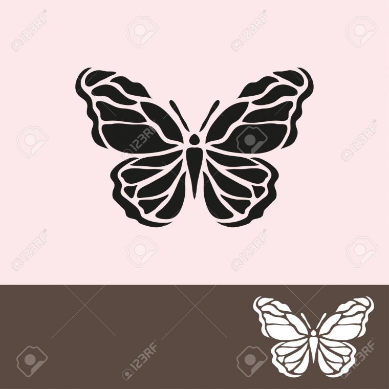 Symbole De Papillon Abstrait, Élément De Design. Peut Être Utilisé Pour Des  Invitations, Cartes De Voeux, Scrapbooking, D'impression, Les Étiquettes, destiné Etiquette Papillon A Imprimer