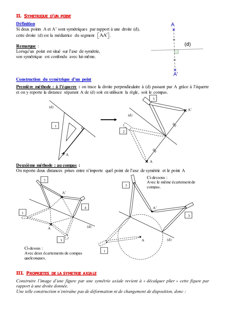 Symétrie Axiale – Cours 2 (Fr) – Alloschool avec Symetrie Axial