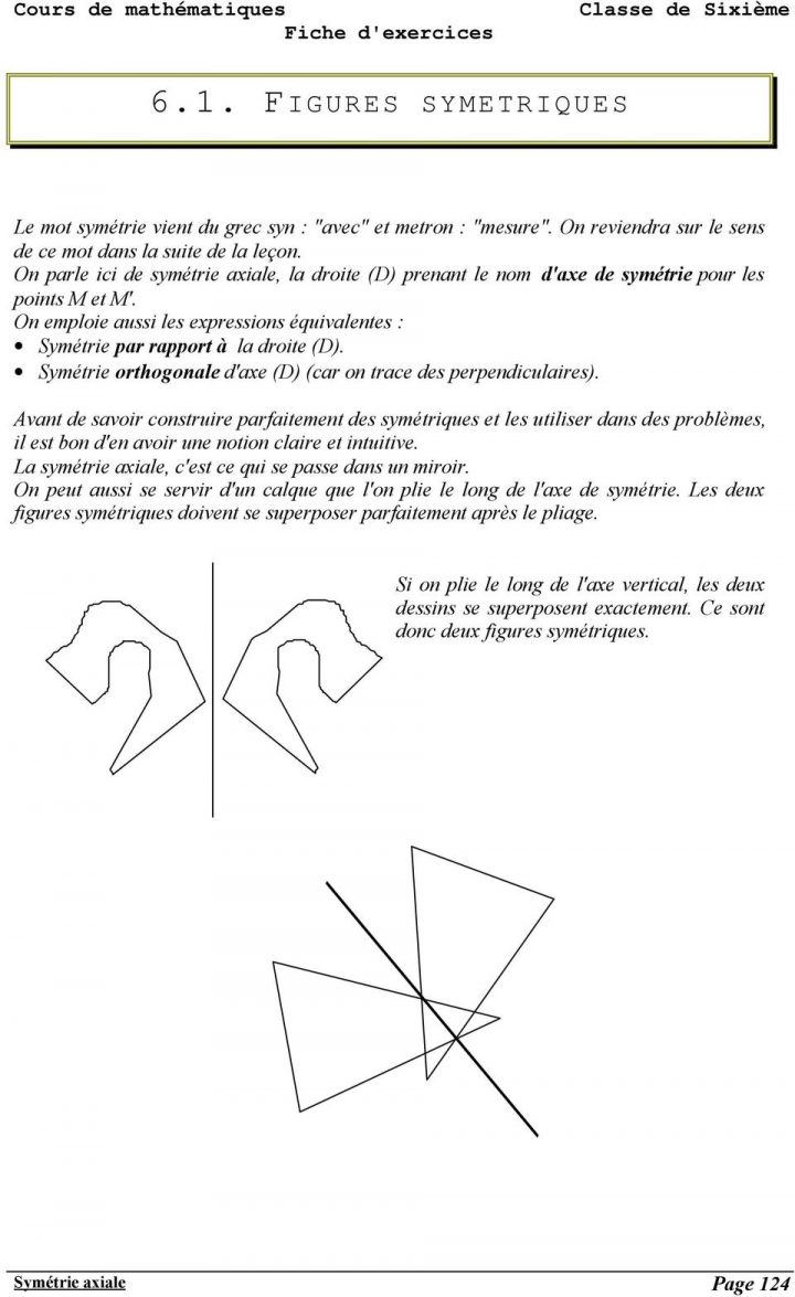 Symétrie Axiale Page Pdf Téléchargement Gratuit tout Symétrie Quadrillage