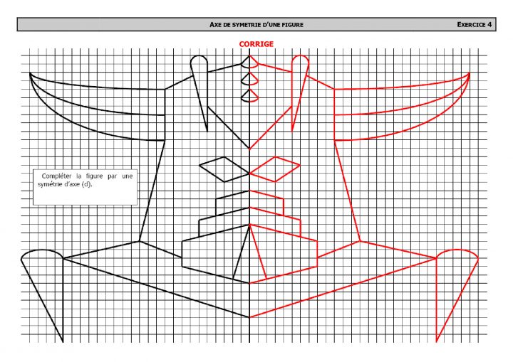 Symétrique De Goldorak Avec Quadrillage – Corrigé D destiné Symétrie Quadrillage