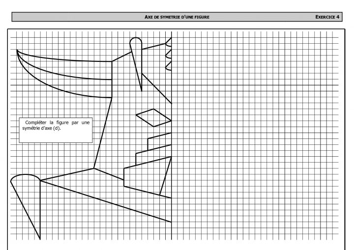 Symétrique De Goldorak Avec Quadrillage – Exercices – Alloschool pour Symétrie Quadrillage