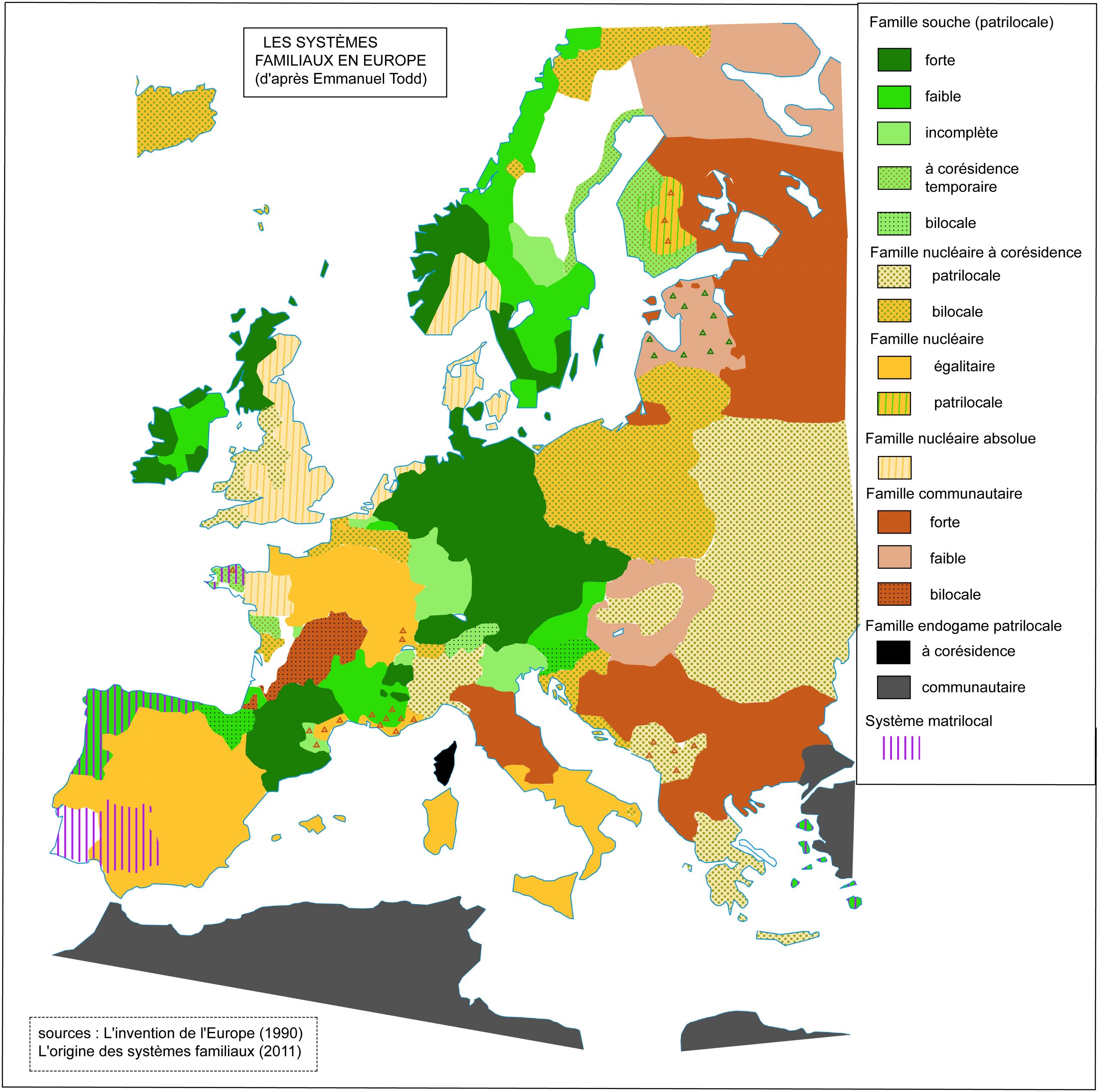 Système Familial Selon Emmanuel Todd — Wikipédia concernant Carte Europe Enfant