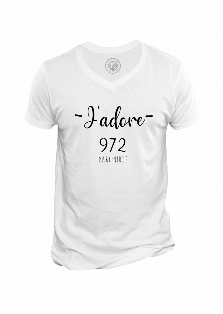 T-Shirt Homme Col V J'adore 972 Martinique Departement destiné Région Et Département France