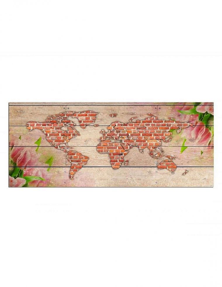 Tableau Carte De La Brique World 50 X 20 Cm pour Casse Brique Gratuit En Ligne