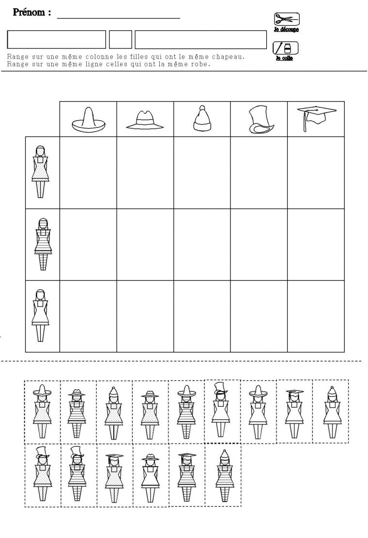 Tableau Double Entree Theme Carnaval Grande Section encequiconcerne Exercice Grande Section En Ligne