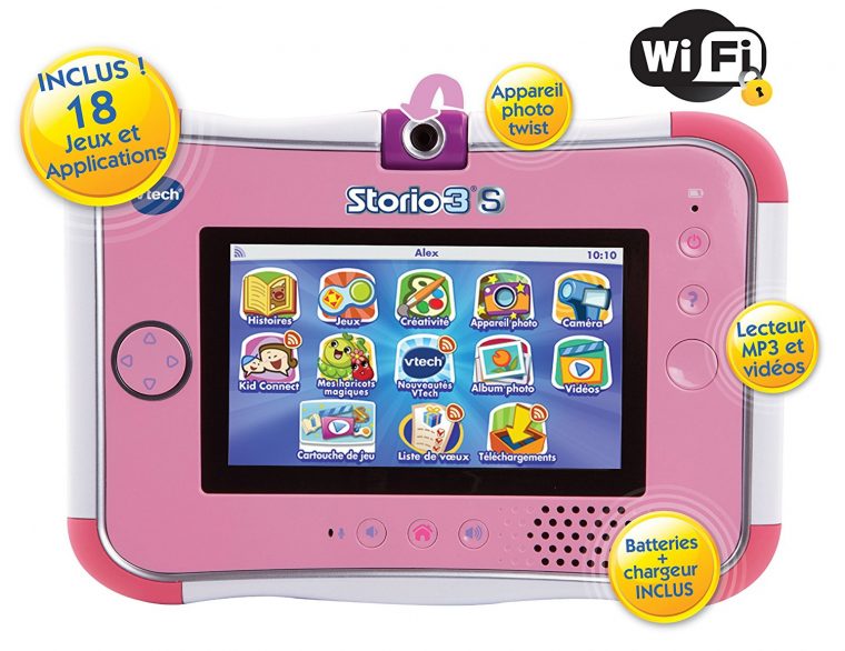 Tablette Tactile Storio 3S Wifi Rose + Power Pack intérieur Tablette Enfant Fille