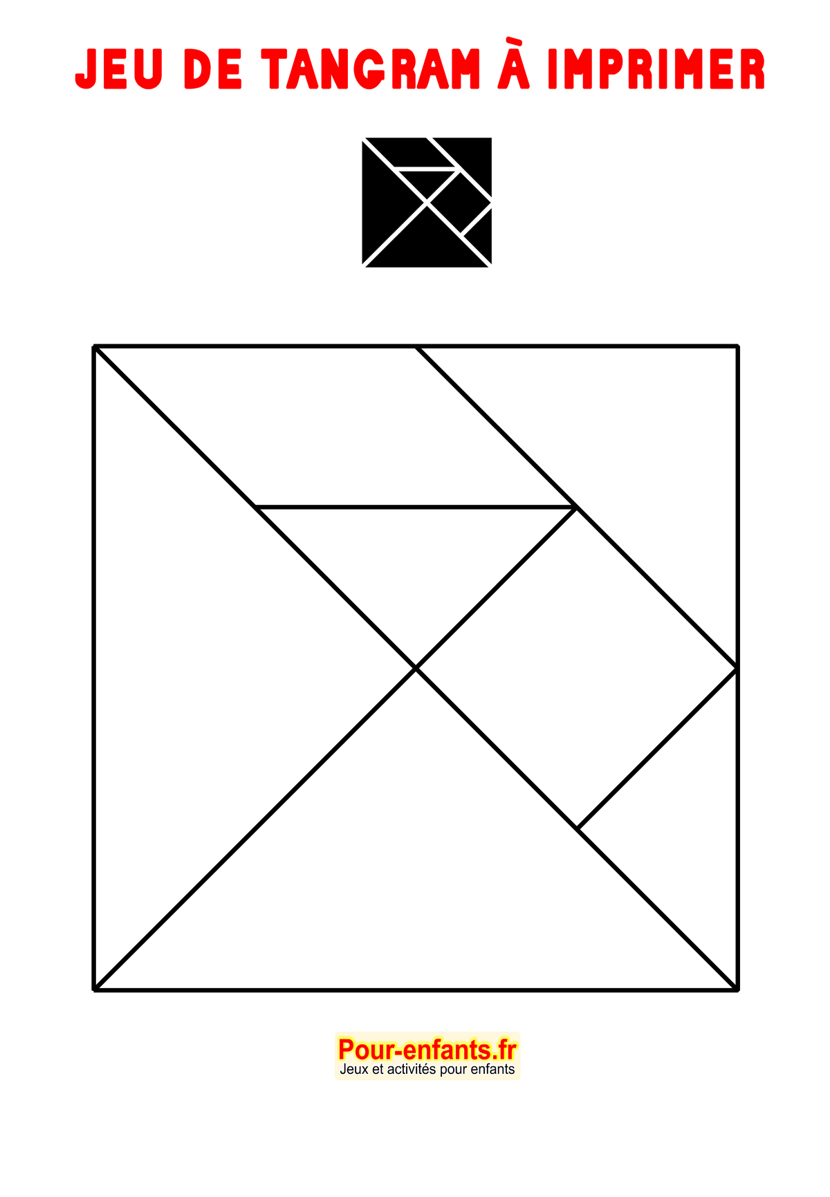 Tangram À Imprimer Maternelle Gratuit Jeux Tangrams avec Jeux Educatif Grande Section 