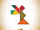 Tangram Angel. Angel Made Of Tangram Pieces, Geometric Shapes. Traditional  Chinese Puzzle Tangram Solution Card, Learning Game For Kids, Children. à Pièces Tangram
