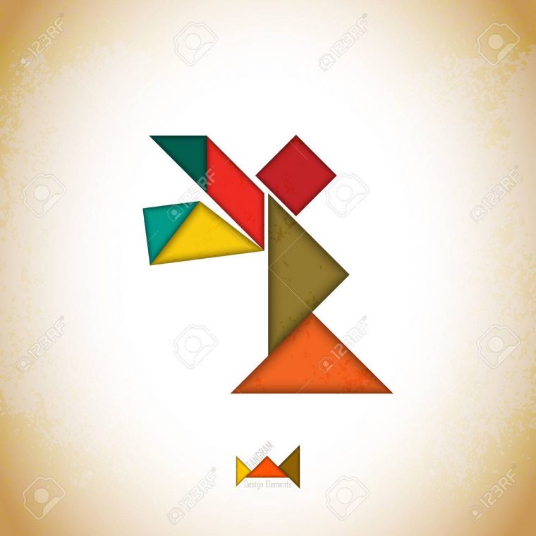 Tangram Angel. Angel Made Of Tangram Pieces, Geometric Shapes. Traditional  Chinese Puzzle Tangram Solution Card, Learning Game For Kids, Children. à Pièces Tangram