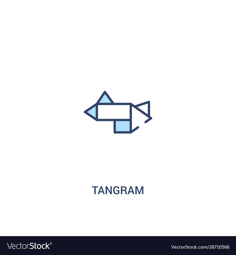 Tangram Concept 2 Colored Icon Simple Line à Tangram Simple