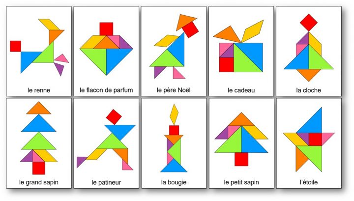 Tangram De Noël : 14 Modèles À Imprimer – Tangram De Noël À dedans Tangram Moyenne Section