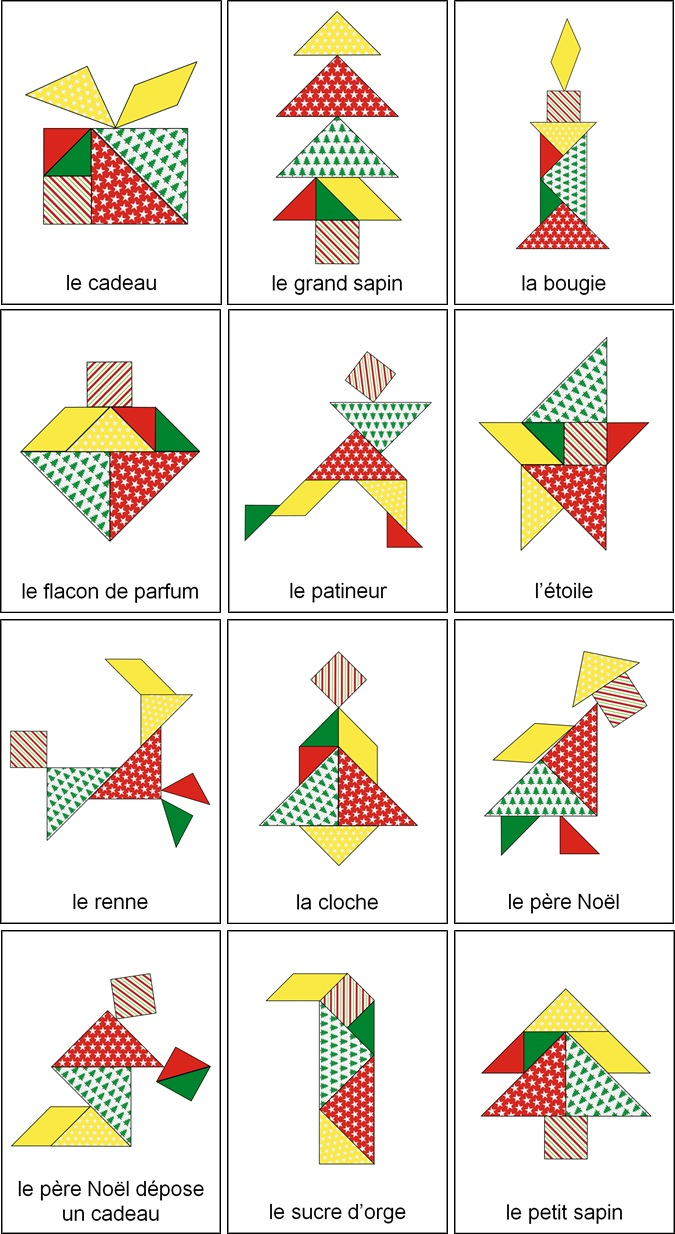 Tangram De Noël : 14 Modèles À Imprimer - Tangram De Noël À encequiconcerne Jeu De Tangram À Imprimer 