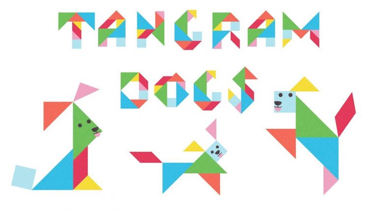 Tangram Dogs Puzzle For Kids – 18 Cute Dogs Made From Tangram Puzzle Pieces encequiconcerne Pièces Tangram