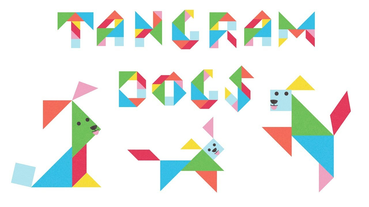 Tangram Dogs Puzzle For Kids - 18 Cute Dogs Made From Tangram Puzzle Pieces encequiconcerne Pièces Tangram