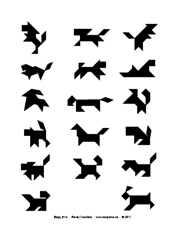 Tangram Dogs | Tangrams.ca – History – Make – Puzzles concernant Tangram Modèles Et Solutions