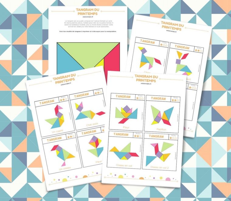 Tangram Du Printemps – Modèles À Télécharger Gratuitement destiné Tangram Enfant