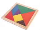 Tangram En Bois 7 Pièces Puzzle Forme Géométrique Coloré pour Tangram Carré
