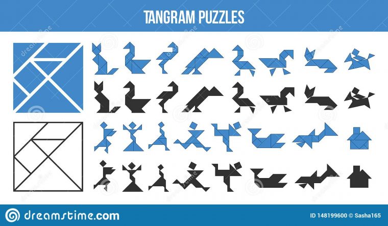 Tangram Imprimable, Jeu De Puzzle Placez Des Formes Pour L concernant Tangram Enfant