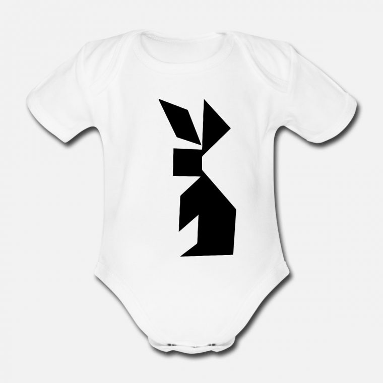 Tangram Lapin Body Bébé Bio Manches Courtes – Blanc serapportantà Tangram Lapin