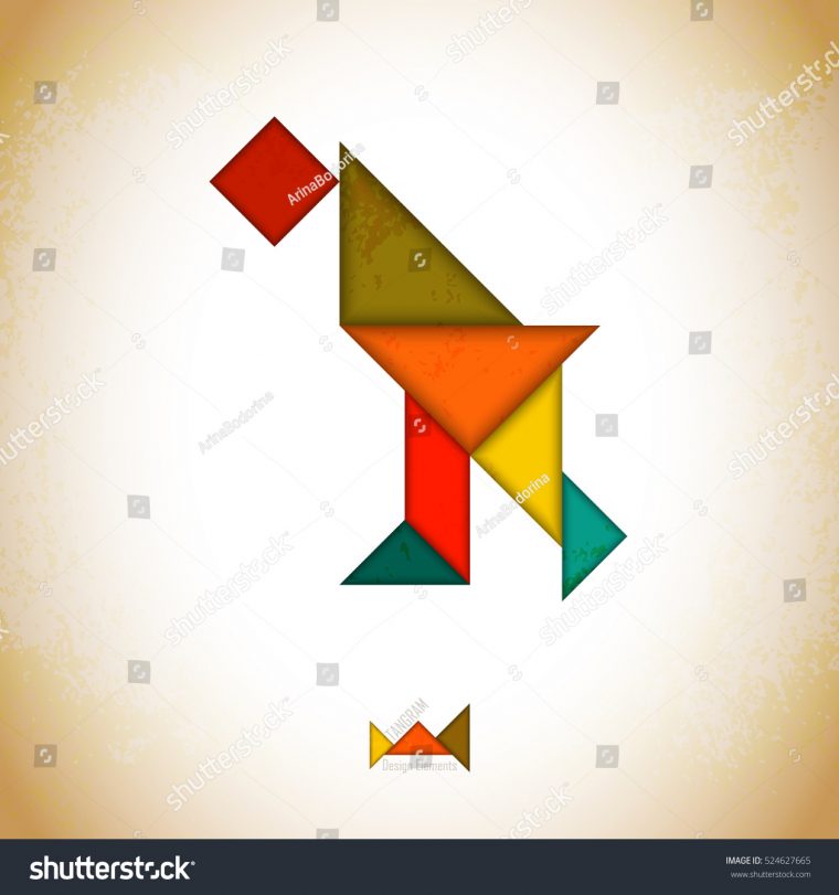 Tangram Peoplel Made Tangram Pieces Geometric Stock Vector tout Pièces Tangram