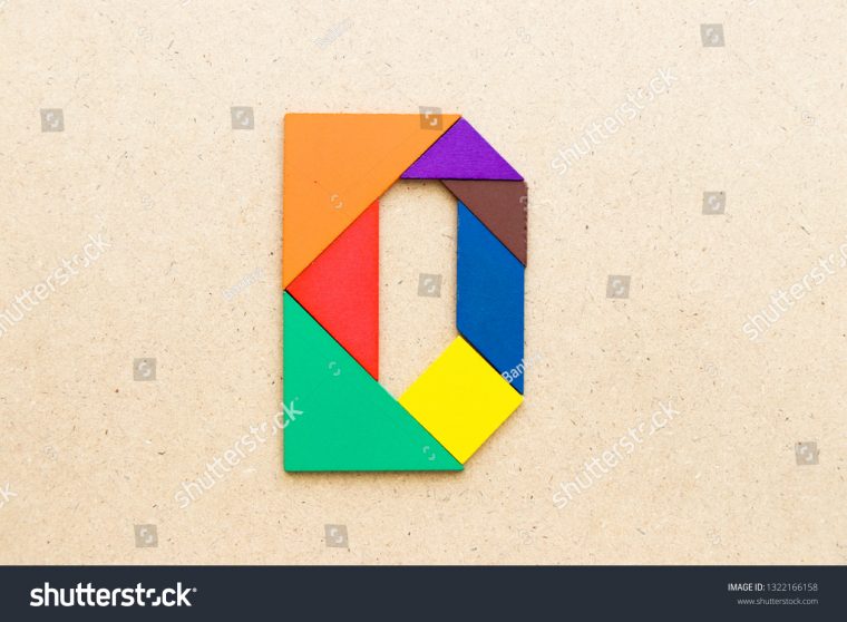 Tangram Puzzle Alphabet Letter D Shape Stock Photo (Edit Now encequiconcerne Tangram Chat