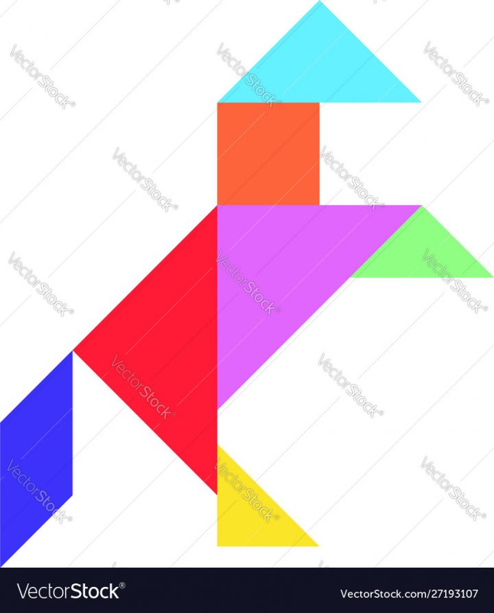 Tangram Puzzle In Horse Shape On White Background Vector Image concernant Tangram Simple