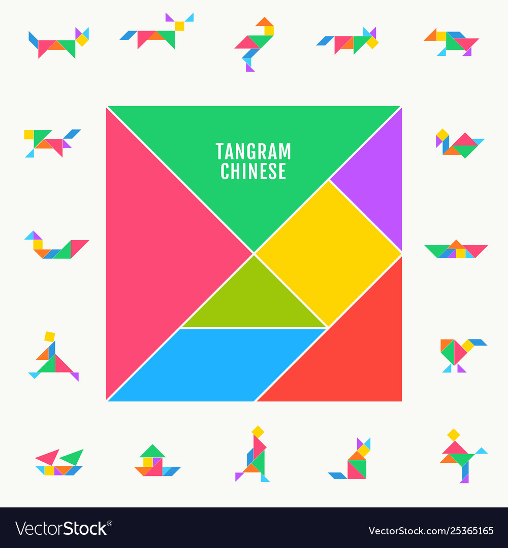 Tangram Puzzle Square Set Triangle concernant Tangram Simple