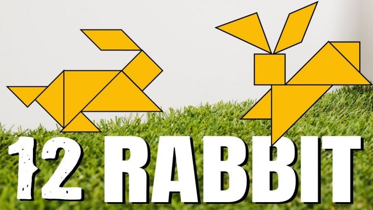 Tangram Rabbit – 12 Rabbit Shapes – Tangram For Kids || Voom destiné Tangram Lapin