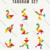 Tangram Set Creative Art Of Colorful Animal Shapes intérieur Tangram Simple