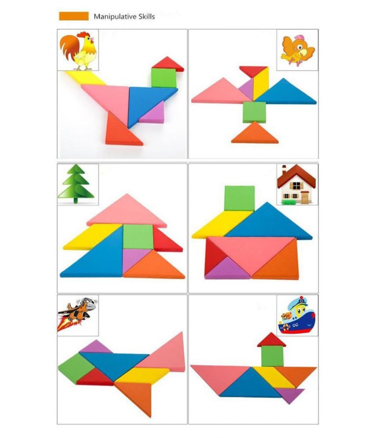 Tangram Seven Pieces Toys & Hobbies Toys & Hobbies concernant Pièces Tangram