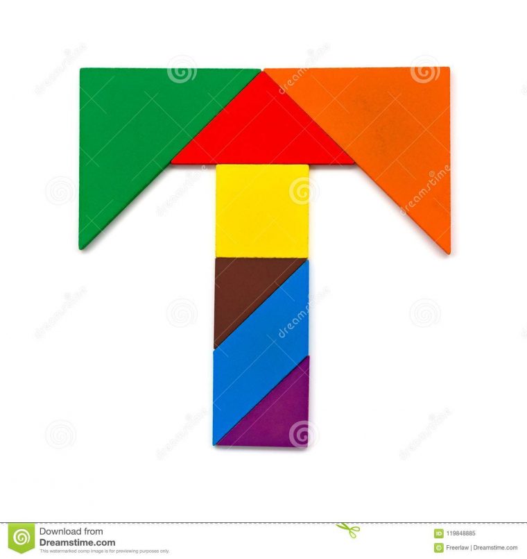 Tangram Shaped Like A Letter T On White Stock Image – Image serapportantà Tangram A Imprimer