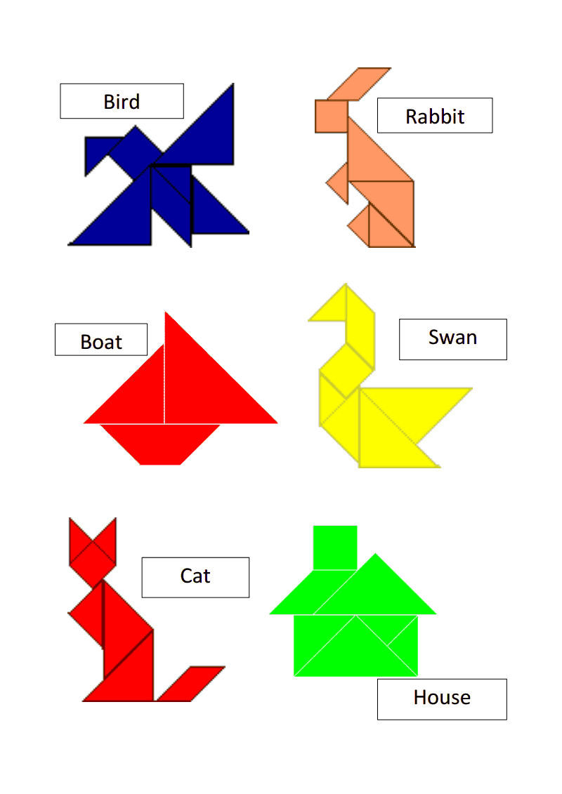 Tangram Templates.pdf | Tangram Puzzles, Tangram, Tangram serapportantà Tangram Simple