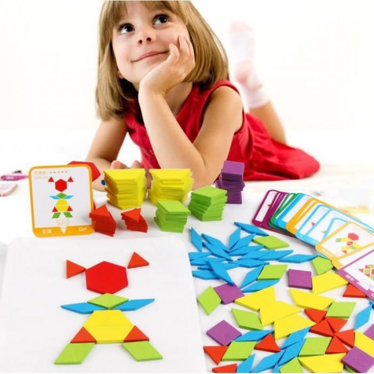 Tangrams Enfant Blocs En Bois Puzzles 155 Pcs Puzzles En pour Tangram Enfant