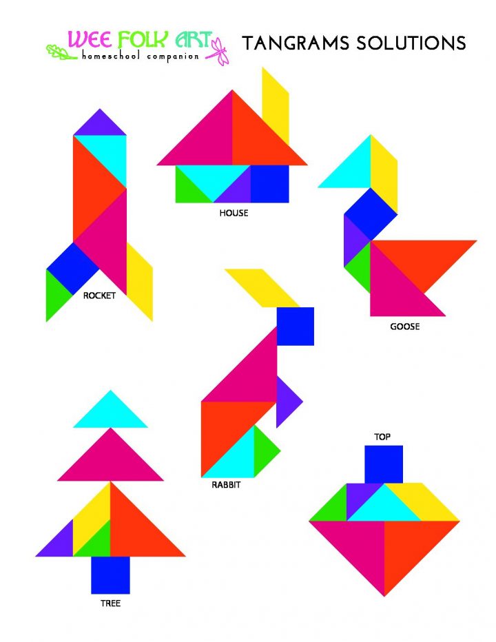 Tangrams Puzzles Solutions – Homeschool Companion à Tangram Simple