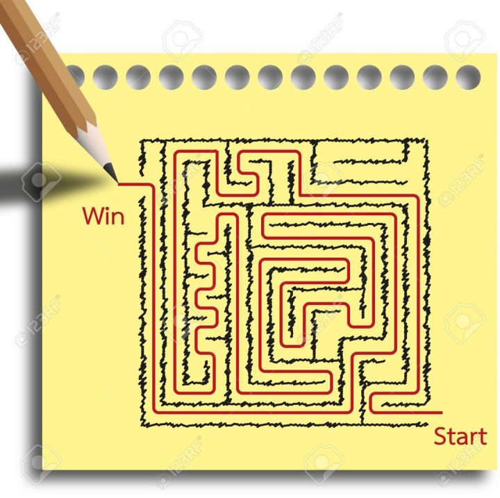 Tape Jeu De Labyrinthe Casse-Tête En Vous Sortez Avec Une Ligne Rouge Sont  Gagnant. serapportantà Jeu Labyrinthe En Ligne