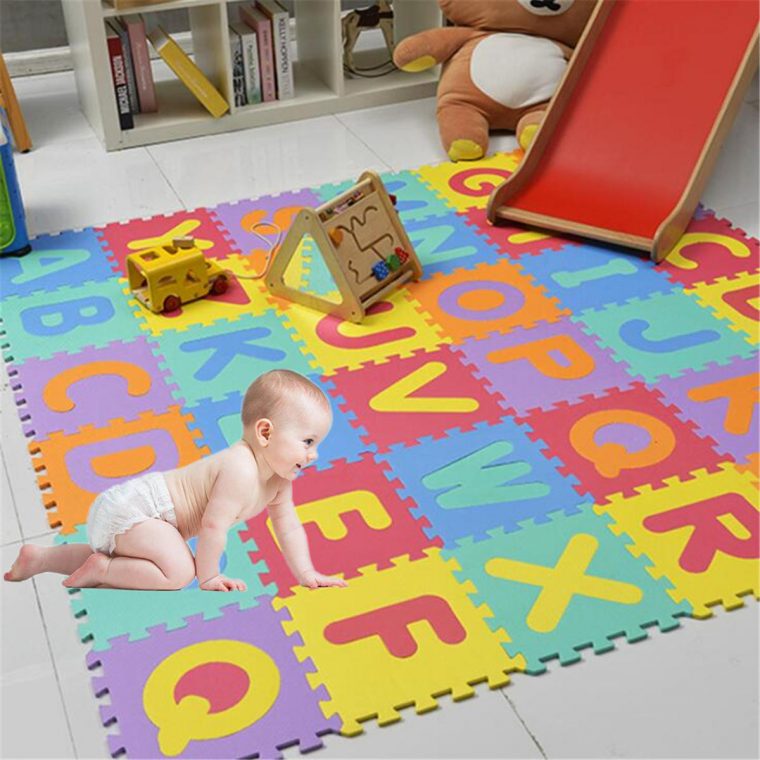 Tapis De Jeu Pour Bébé Puzzle De Sol Pour Bébé En Mousse Soft Nombre  D'alphabet Pour Tout-Petit Rampant destiné Jeux Gratuit Pour Bebe