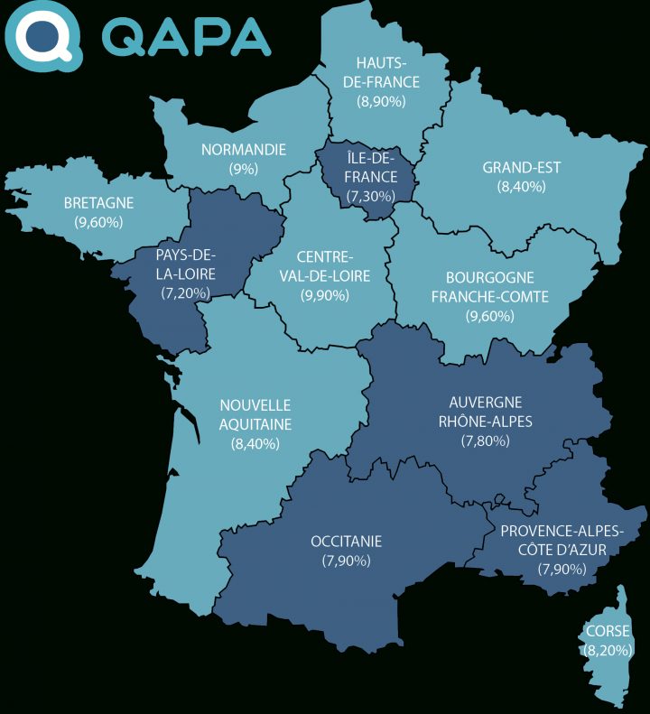 Taux De Chômage Par Région dedans Départements Et Régions De France