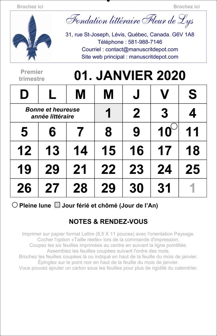 Télécharger Et Imprimer Notre Calendrier 2020 | Appui-Livres dedans Mots Coupés À Imprimer