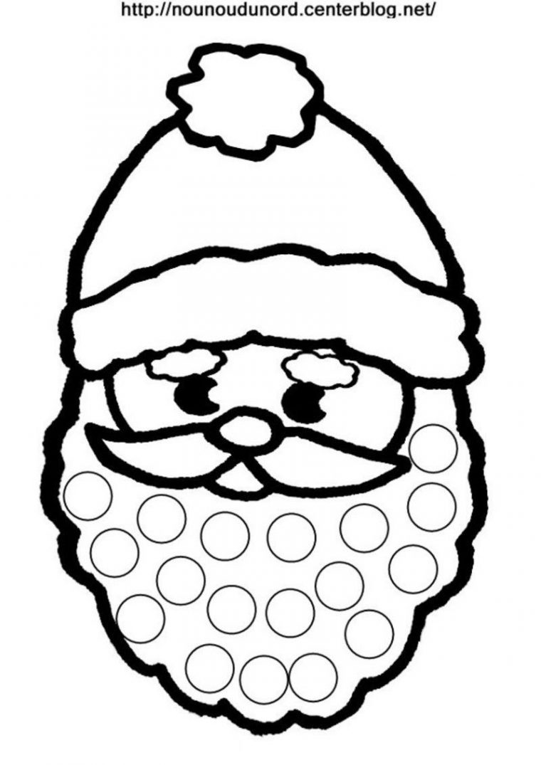 Tête Père Noël Coloriage, Gommettes Ou Le Visage De L'enfant concernant Dessins Pere Noel Imprimer