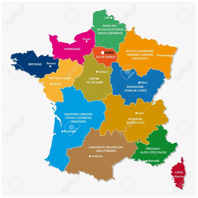 The New Regions Of France Since Map encequiconcerne Carte Nouvelle Région France