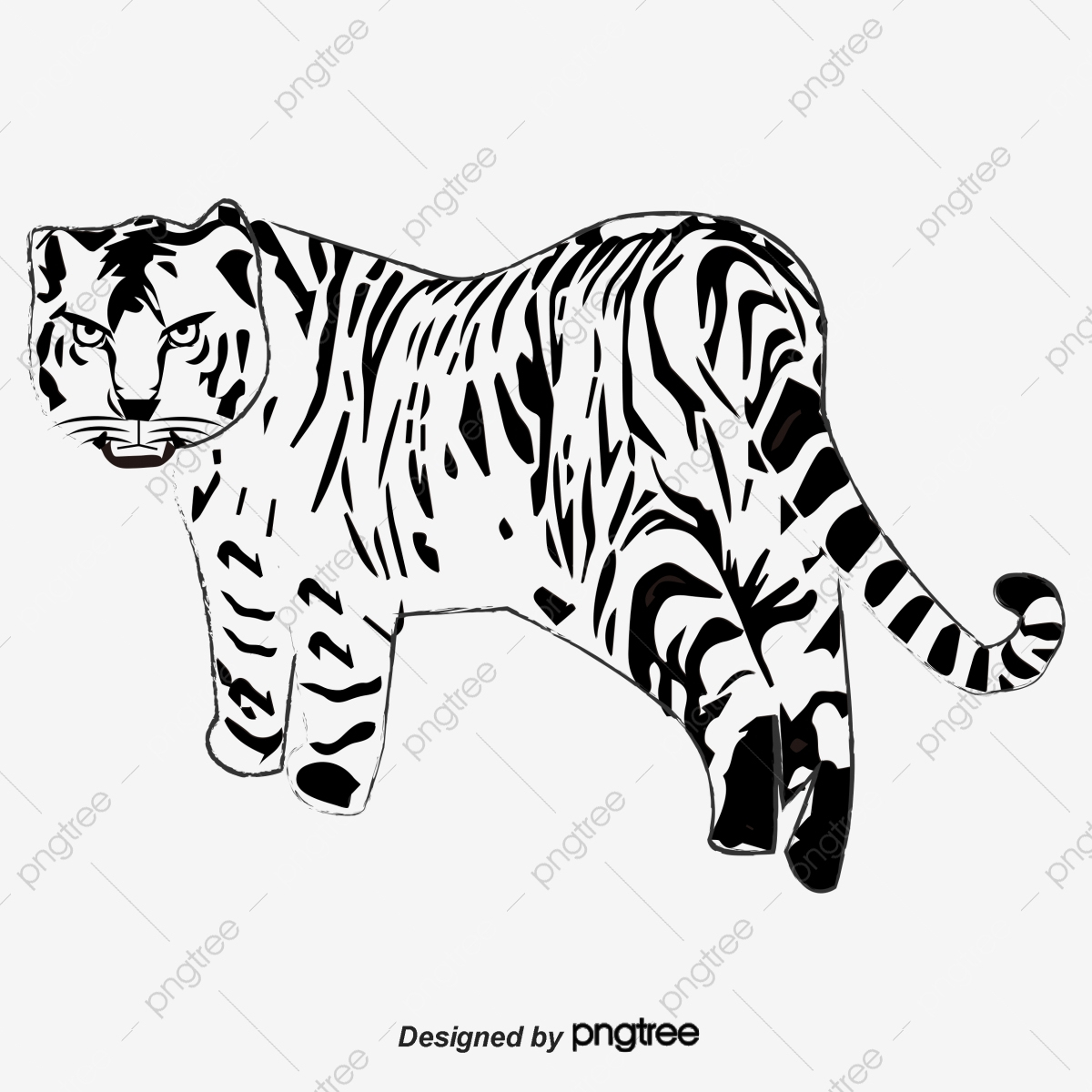 Tigre De Dessin Noir Et Blanc, Element, Féroce, Animal dedans Dessin Noir Et Blanc Animaux