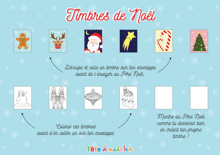 Timbre Noël : Les Beaux Timbres À Imprimer De Tête À Modeler serapportantà Pere Noel A Imprimer Et A Decouper