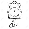 Tiré Par La Main Dessin De Ligne D &amp; # 39 ; Une Horloge À Bascule Avec  Pendule encequiconcerne Dessin D Horloge