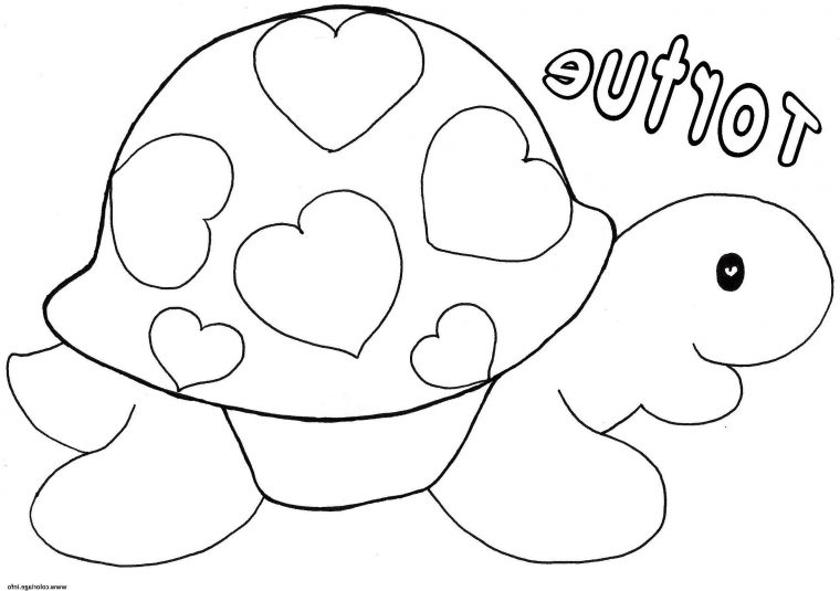 Tortue Avec Des Coeurs Saint Valentin Coloriage | Saint à Dessin Pour La Saint Valentin